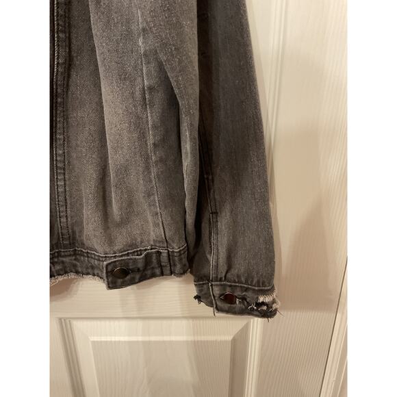 BuddyLove Hazel Dark Gray Distressed Denim Trucker Jacket, M - Picture 6 of 6